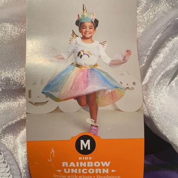 Kids Rainbow Unicorn Costume Halloween Size M (7-8) NWT - Picture 8 of 9